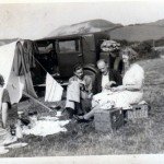 Butcher family camping down at Golden Cap, Seatown probably in about 1937-1940