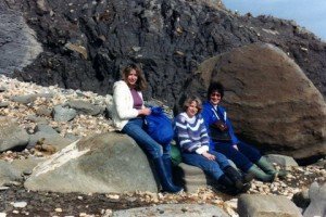 Lyn, Janet and Shirley at the rocks on Seatown beach 1980